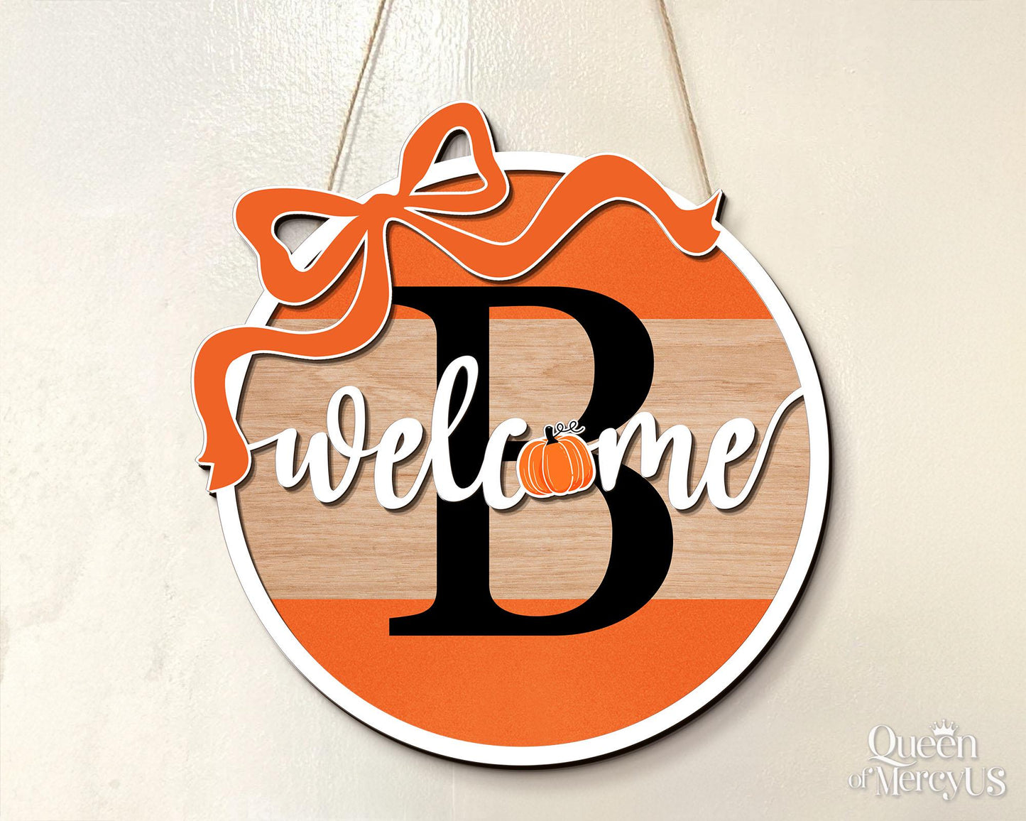 Custom Last Name Fall Front Door Decor, Family Fall Door Hanger, Autumn Front Door Wreath, Personalized Fall Door Sign, Pumpkin Home Decor