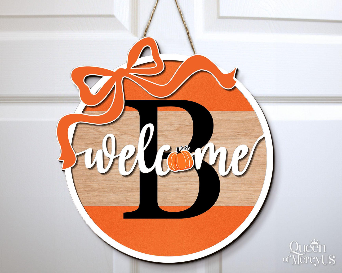 Custom Last Name Fall Front Door Decor, Family Fall Door Hanger, Autumn Front Door Wreath, Personalized Fall Door Sign, Pumpkin Home Decor