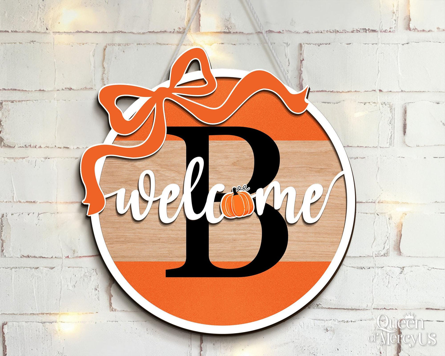 Custom Last Name Fall Front Door Decor, Family Fall Door Hanger, Autumn Front Door Wreath, Personalized Fall Door Sign, Pumpkin Home Decor