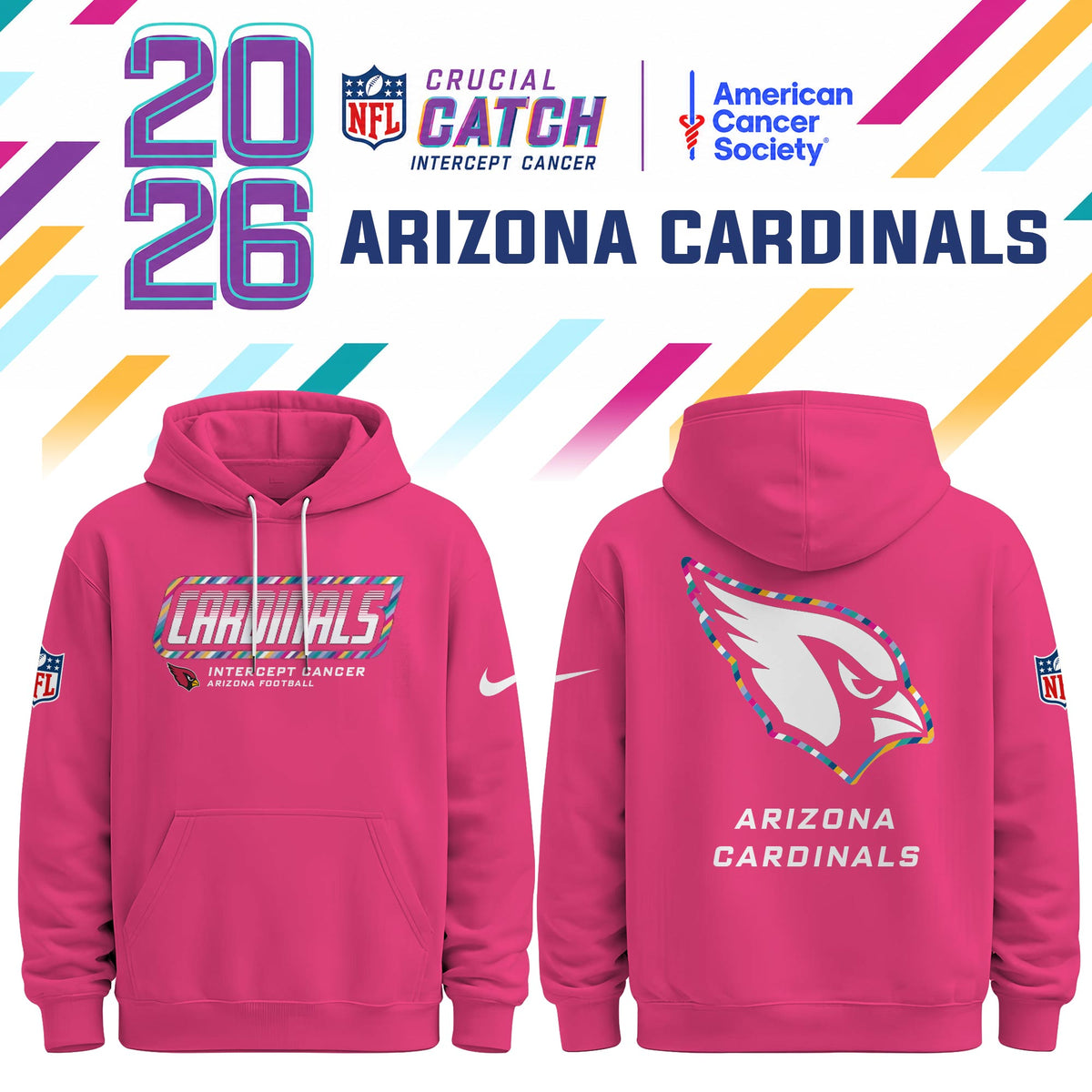 Arizona Cardinals Special Pink Crucial Catch 2026 Limited Edition Hoodie