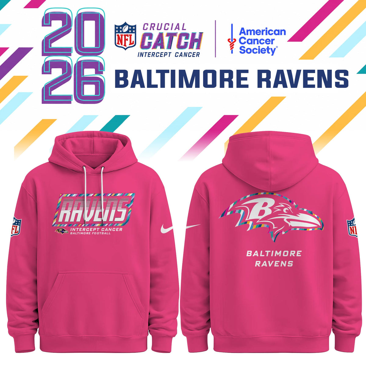 Baltimore Ravens Special Pink Crucial Catch 2026 Limited Edition Hoodie