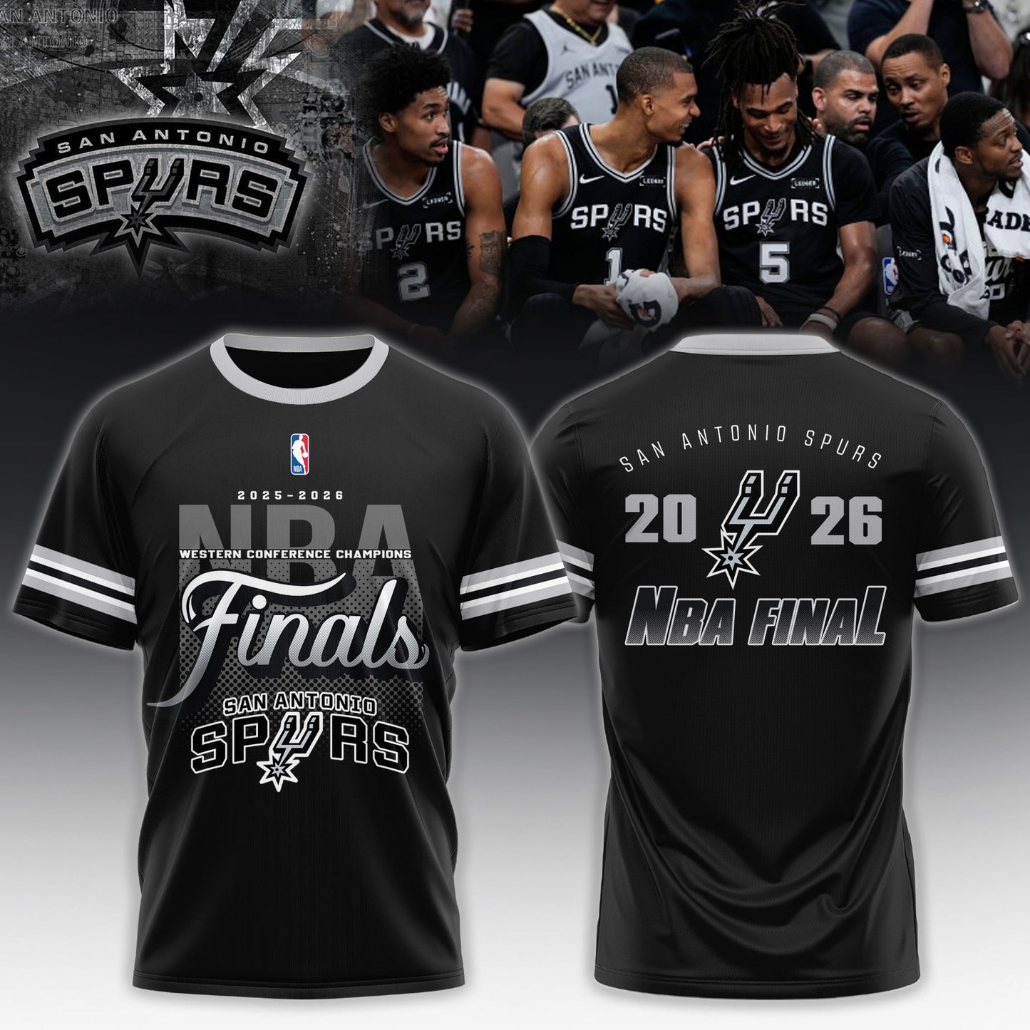 _   Spurs 2026 Finals Game NBA Tshirt Limited Edition