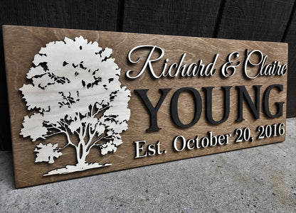 Family Name Sign Wedding Established Sign Wedding Last Name Sign 3D Wall Art Wedding Name Sign Personalized Wedding Gift Custom Est Sign