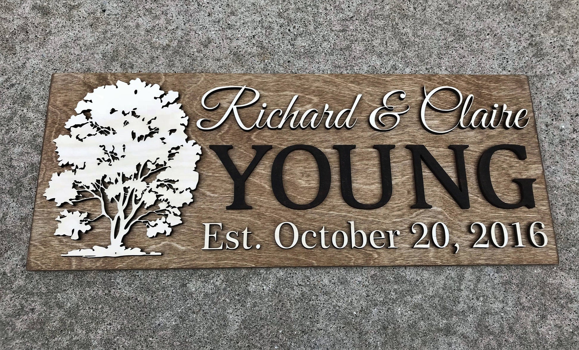 Family Name Sign Wedding Established Sign Wedding Last Name Sign 3D Wall Art Wedding Name Sign Personalized Wedding Gift Custom Est Sign