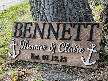 Coastal Decor | Lake House Sign | Lake House Wall Art | Custom Nautical Decor Nautical Wall Decor Anchor Sign Beach House Sign Boater Gifts
