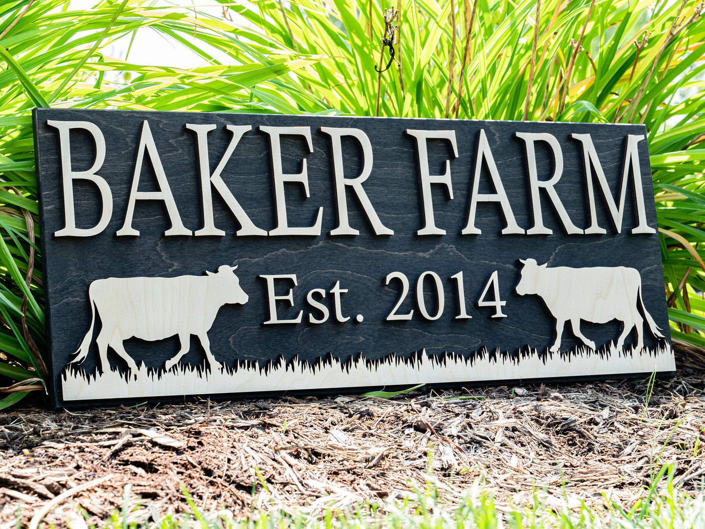 Ranch Decor | Personalized Farm Sign | Farmhouse Wall Decor | Wooden Cow Sign | Farmhouse Sign | Farmer Gifts | Cattle Sign Wood Ranch Sign