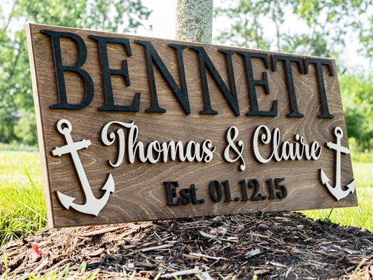 Coastal Decor | Lake House Sign | Lake House Wall Art | Custom Nautical Decor Nautical Wall Decor Anchor Sign Beach House Sign Boater Gifts