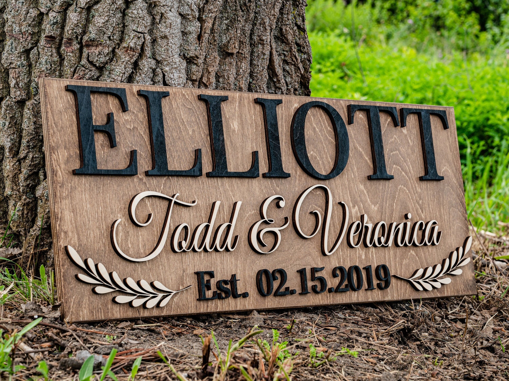 Gift for Her | Gift for Him | Anniversary Gift | Personalized Gifts | Couples Gift | Last Name Established Sign | Custom Wood Sign 3D Decor
