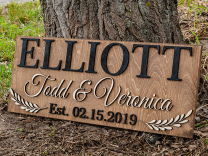 Anniversary Gift | Gift for Him | Gift for Her | Personalized Gifts | Bridal Shower Gift | Last Name Established Sign | Custom Wedding Gift