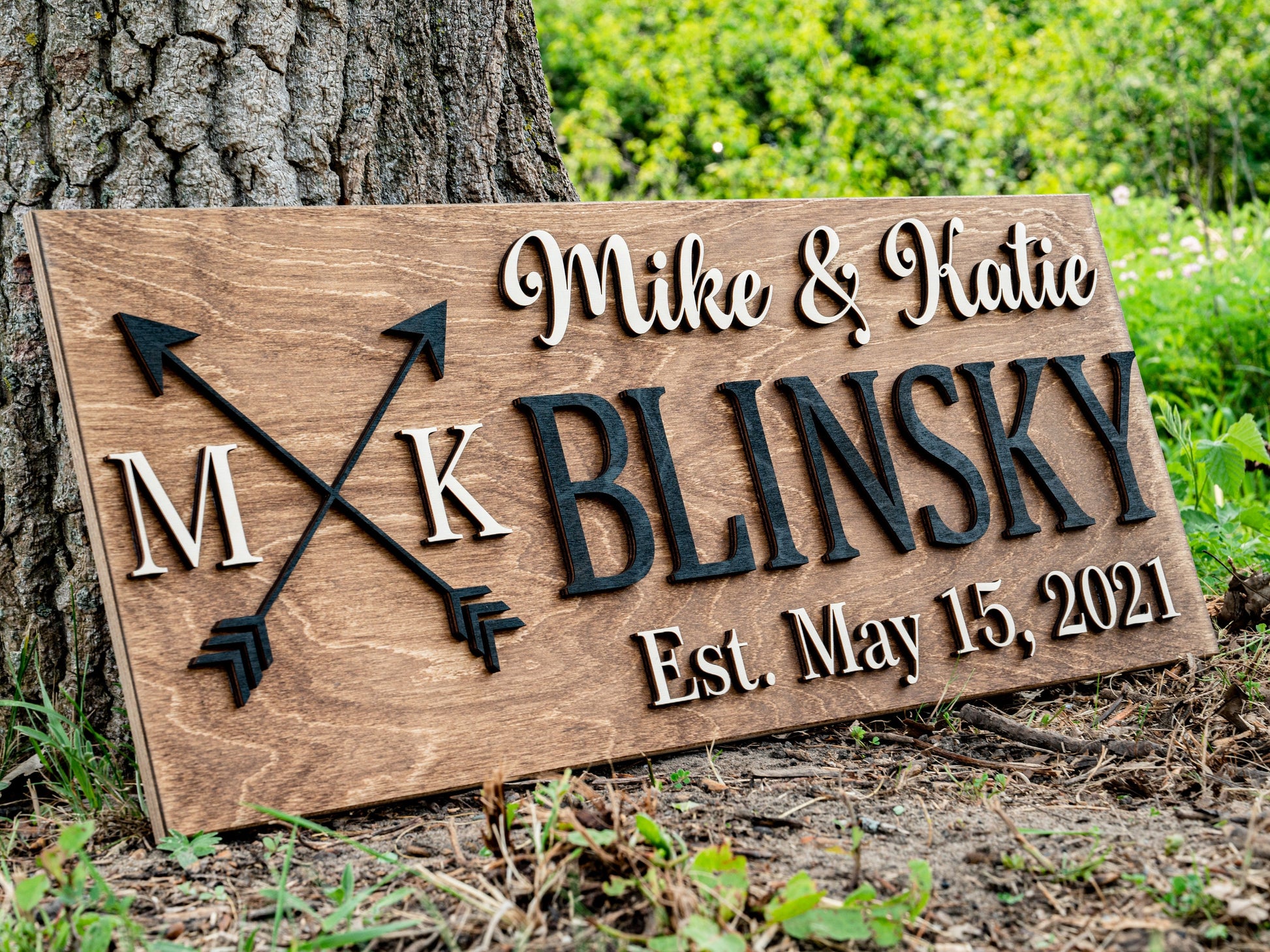 Wedding Decor | Personalized Wedding Gift | Rustic Wedding Decor | Engagement Gifts | Gift for Couple | Love Arrow Wood Sign Wedding Signage