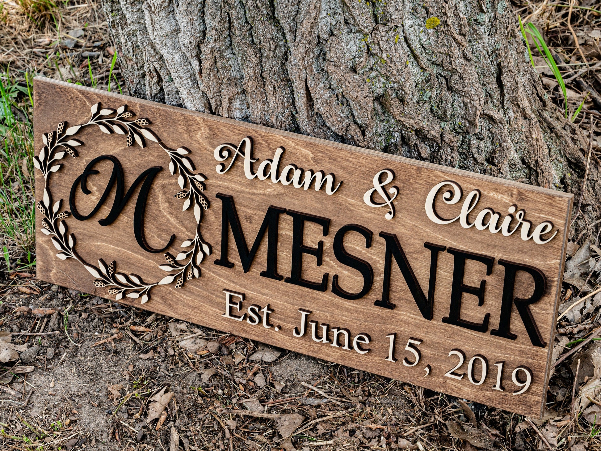 Family Name Sign | Last Name Sign | Custom Wood Sign | Established Sign | Personalized Wedding Gift | Wedding Sign 3D Sign Anniversary Gift
