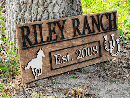 Custom Horse Sign | Wood Ranch Sign | Wooden Ranch Decor | Farmhouse Decor | Personalized Horse Decor | Horse Nursery Sign | Wood Horse Sign