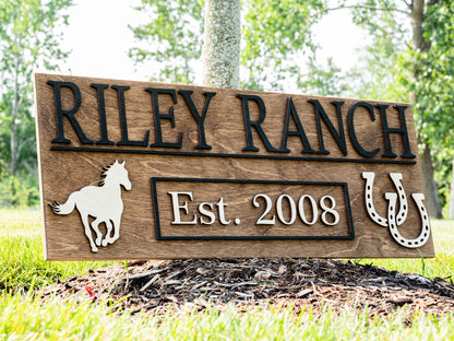 Custom Horse Sign | Wood Ranch Sign | Wooden Ranch Decor | Farmhouse Decor | Personalized Horse Decor | Horse Nursery Sign | Wood Horse Sign