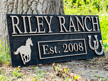 Custom Horse Sign | Wood Ranch Sign | Wooden Ranch Decor | Farmhouse Decor | Personalized Horse Decor | Horse Nursery Sign | Wood Horse Sign