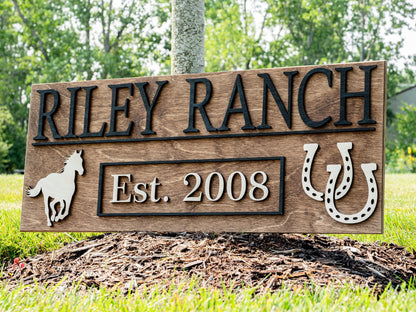 Custom Horse Sign | Wood Ranch Sign | Wooden Ranch Decor | Farmhouse Decor | Personalized Horse Decor | Horse Nursery Sign | Wood Horse Sign