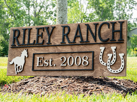 Custom Horse Sign | Wood Ranch Sign | Wooden Ranch Decor | Farmhouse Decor | Personalized Horse Decor | Horse Nursery Sign | Wood Horse Sign
