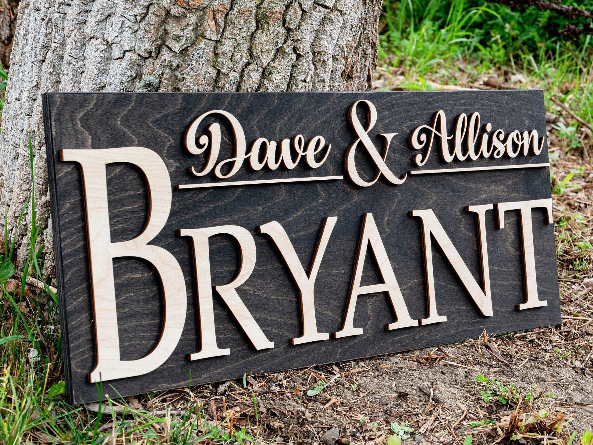 Family Name Sign | Wood Name Sign | Last Name Decor | Couples Sign | Wood Anniversary Gift | Personalized Wedding Decor | Custom Home Decor