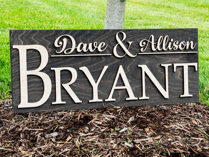 Wooden Name Sign | Wedding Welcome Sign | Couples Gift | Anniversary Gift | Last Name Sign | Wedding Signs | Wood Home Decor | Family Sign
