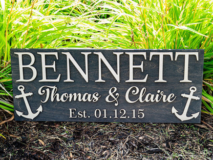 Coastal Decor | Lake House Sign | Lake House Wall Art | Custom Nautical Decor Nautical Wall Decor Anchor Sign Beach House Sign Boater Gifts