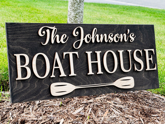 Lake House Decor | Nautical Decor | Boat Decor | Lake House Wall Art | 3D Wood Sign | Lake Gifts | Beach Decor Personalized Lake House Sign
