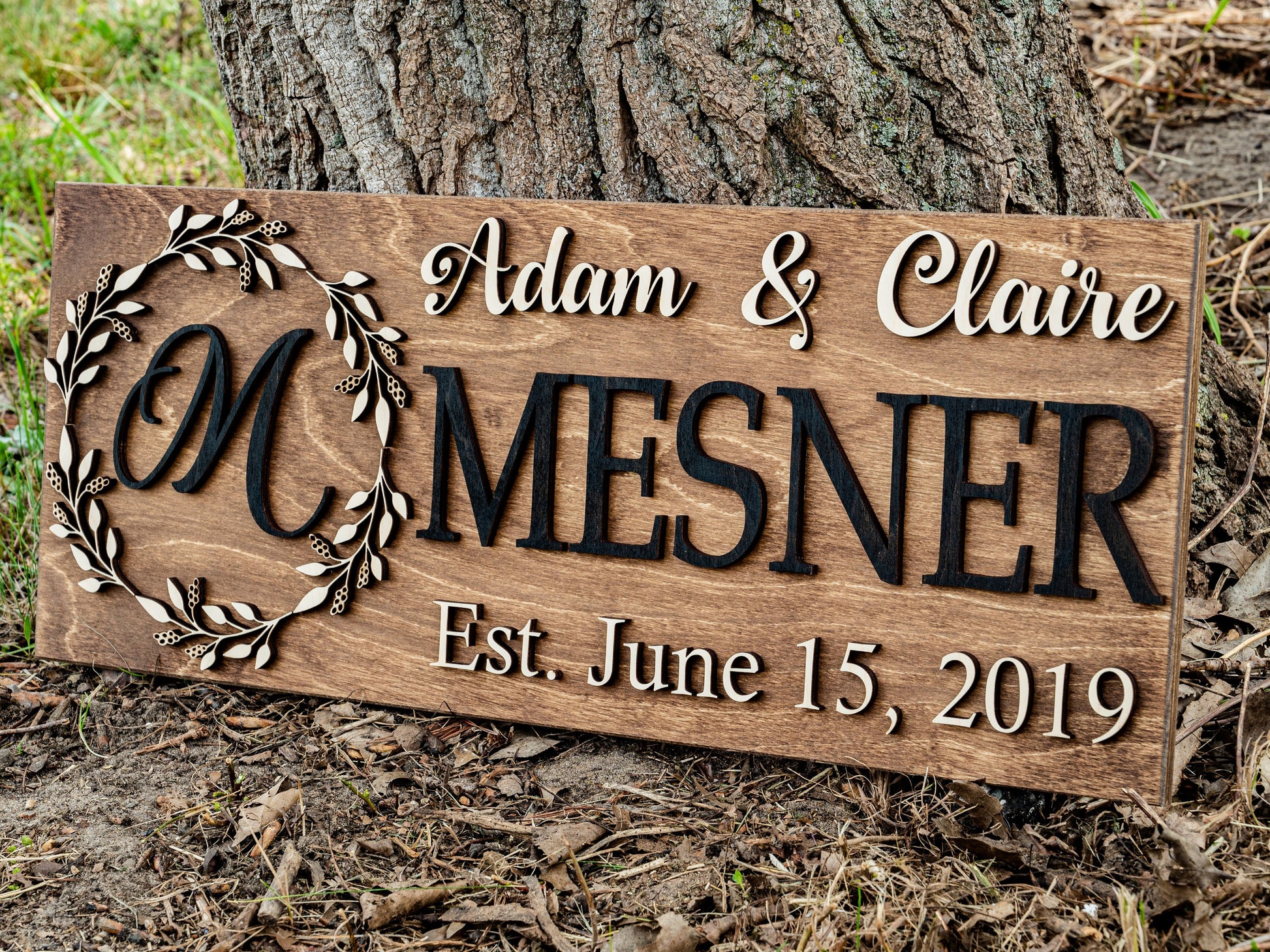 Family Name Sign | Last Name Sign | Custom Wood Sign | Established Sign | Personalized Wedding Gift | Wedding Sign 3D Sign Anniversary Gift