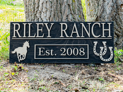 Custom Horse Sign | Wood Ranch Sign | Wooden Ranch Decor | Farmhouse Decor | Personalized Horse Decor | Horse Nursery Sign | Wood Horse Sign