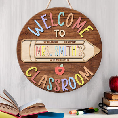 Personalized 3D Teacher Door Sign, Teacher Gifts, Teacher Name Sign, Classroom Door Hanger, Classroom Welcome Sign, Back To School Gift