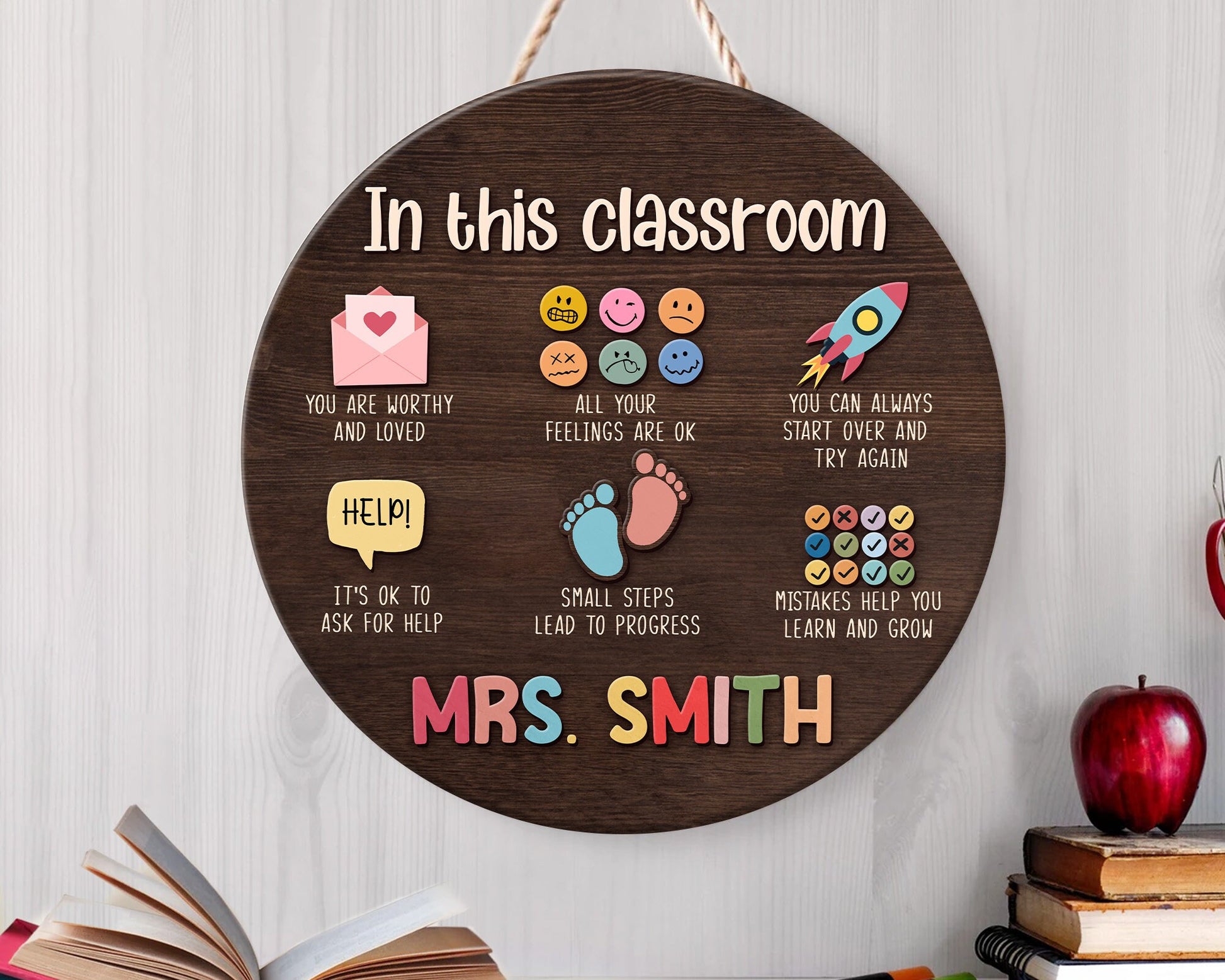 Personalized Teacher Sign, 3D Teacher Door Sign, Classroom Door Hanger, Back To School Sign Gift, Special Education Welcome Sign, SPED Sign
