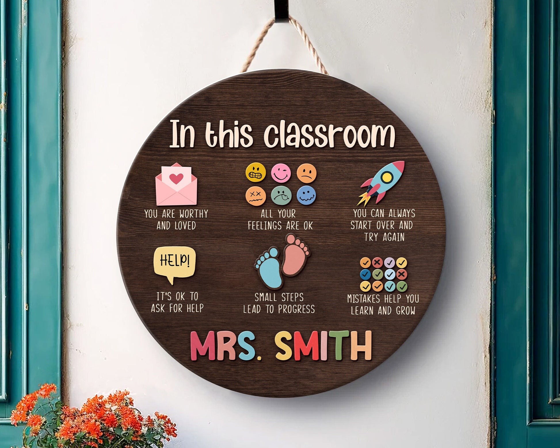 Personalized Teacher Sign, 3D Teacher Door Sign, Classroom Door Hanger, Back To School Sign Gift, Special Education Welcome Sign, SPED Sign