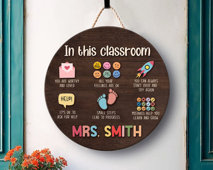 Personalized Teacher Sign, 3D Teacher Door Sign, Classroom Door Hanger, Back To School Sign Gift, Special Education Welcome Sign, SPED Sign