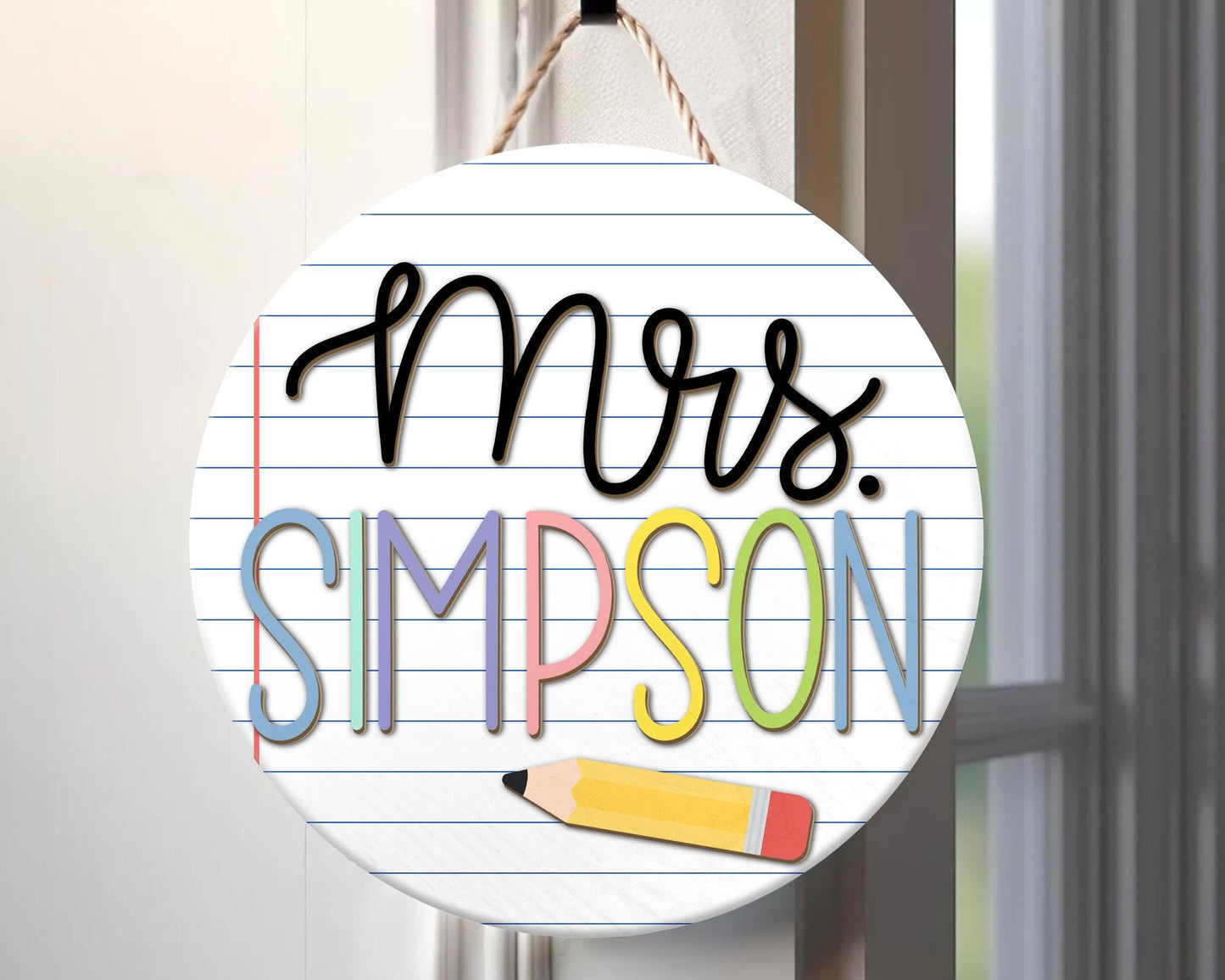 Custom 3D Teacher Door Sign, Notebook Teacher Door Sign, Back To School Gifts, Classroom Decor, New Teacher Gifts, Personalized Teacher Sign