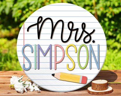 Custom 3D Teacher Door Sign, Notebook Teacher Door Sign, Back To School Gifts, Classroom Decor, New Teacher Gifts, Personalized Teacher Sign