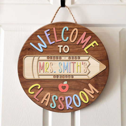 Personalized 3D Teacher Door Sign, Teacher Gifts, Teacher Name Sign, Classroom Door Hanger, Classroom Welcome Sign, Back To School Gift