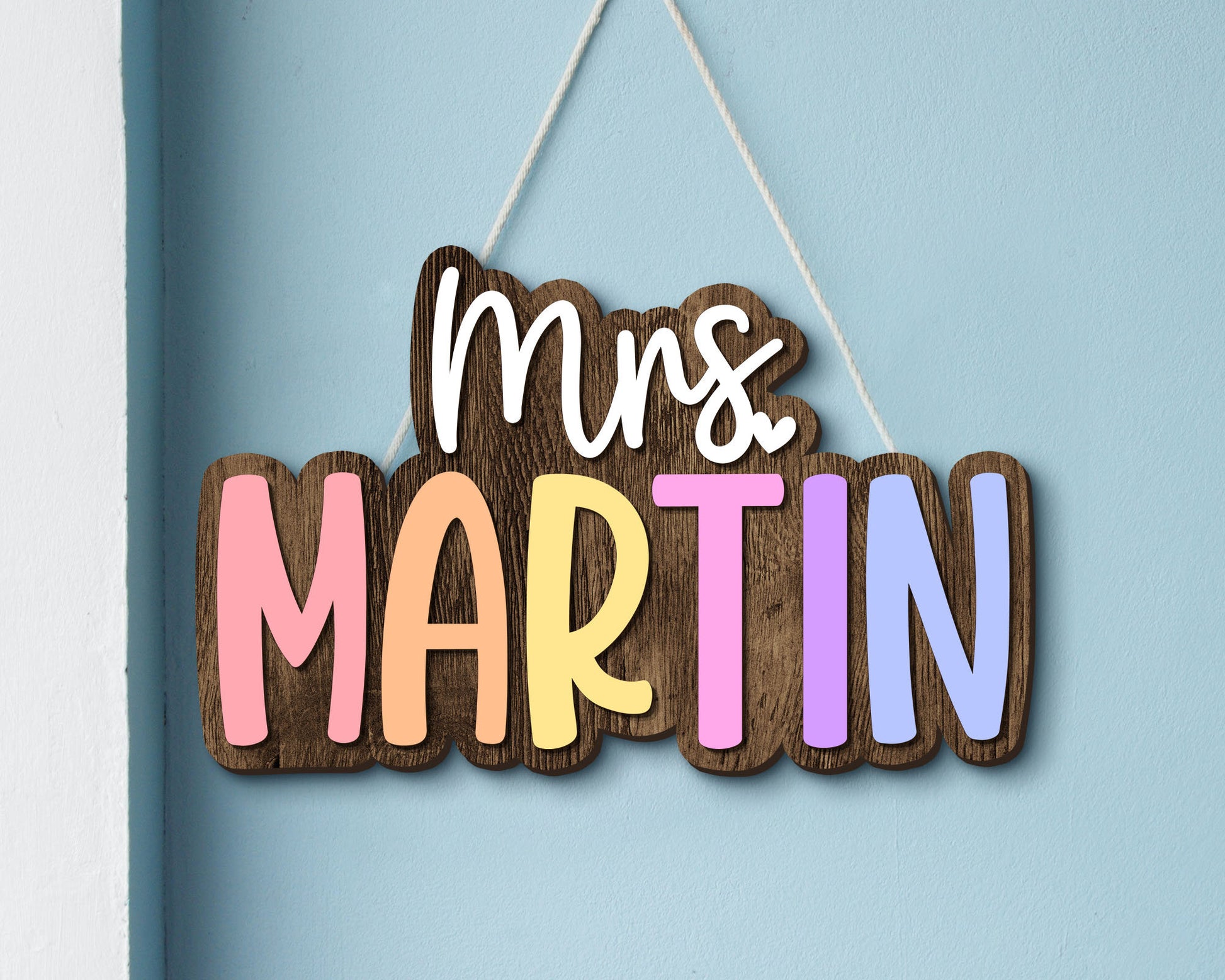 Personalized 3D Teacher Name Door Sign, Teacher Gifts, Teacher Birthday Gift, Classroom Door Hanger, Classroom Welcome Sign, Back To School