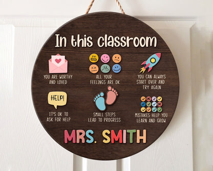 Personalized Teacher Sign, 3D Teacher Door Sign, Classroom Door Hanger, Back To School Sign Gift, Special Education Welcome Sign, SPED Sign