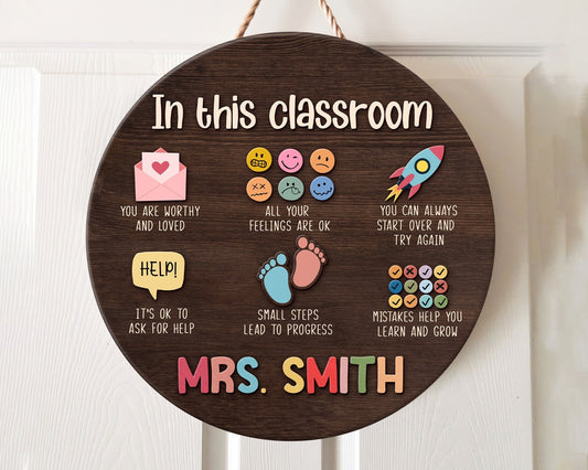 Personalized Teacher Sign, 3D Teacher Door Sign, Classroom Door Hanger, Back To School Sign Gift, Special Education Welcome Sign, SPED Sign