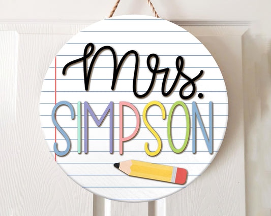 Custom 3D Teacher Door Sign, Notebook Teacher Door Sign, Back To School Gifts, Classroom Decor, New Teacher Gifts, Personalized Teacher Sign