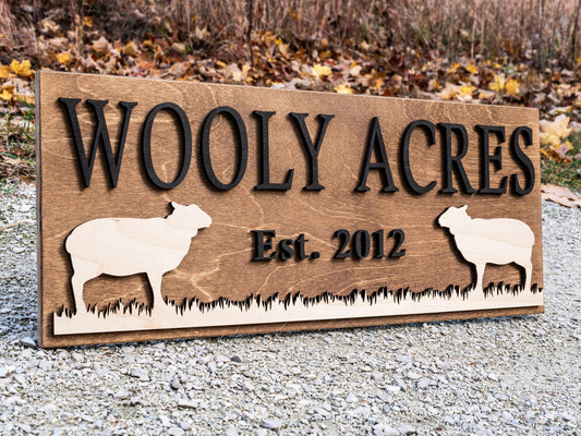Personalized Farm Sign | Farmhouse Wall Decor | Wooden Sheep Sign | Farmhouse Sign | Farmer Gifts | Sheep Sign | Wood Ranch Sign Farm Decor