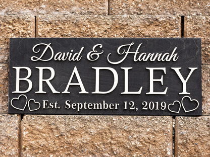 Personalized Wedding Gift Last Name Established Sign Family Name Sign Wooden Sign Custom Wood Sign Anniversary Couple Gift Personalized Sign