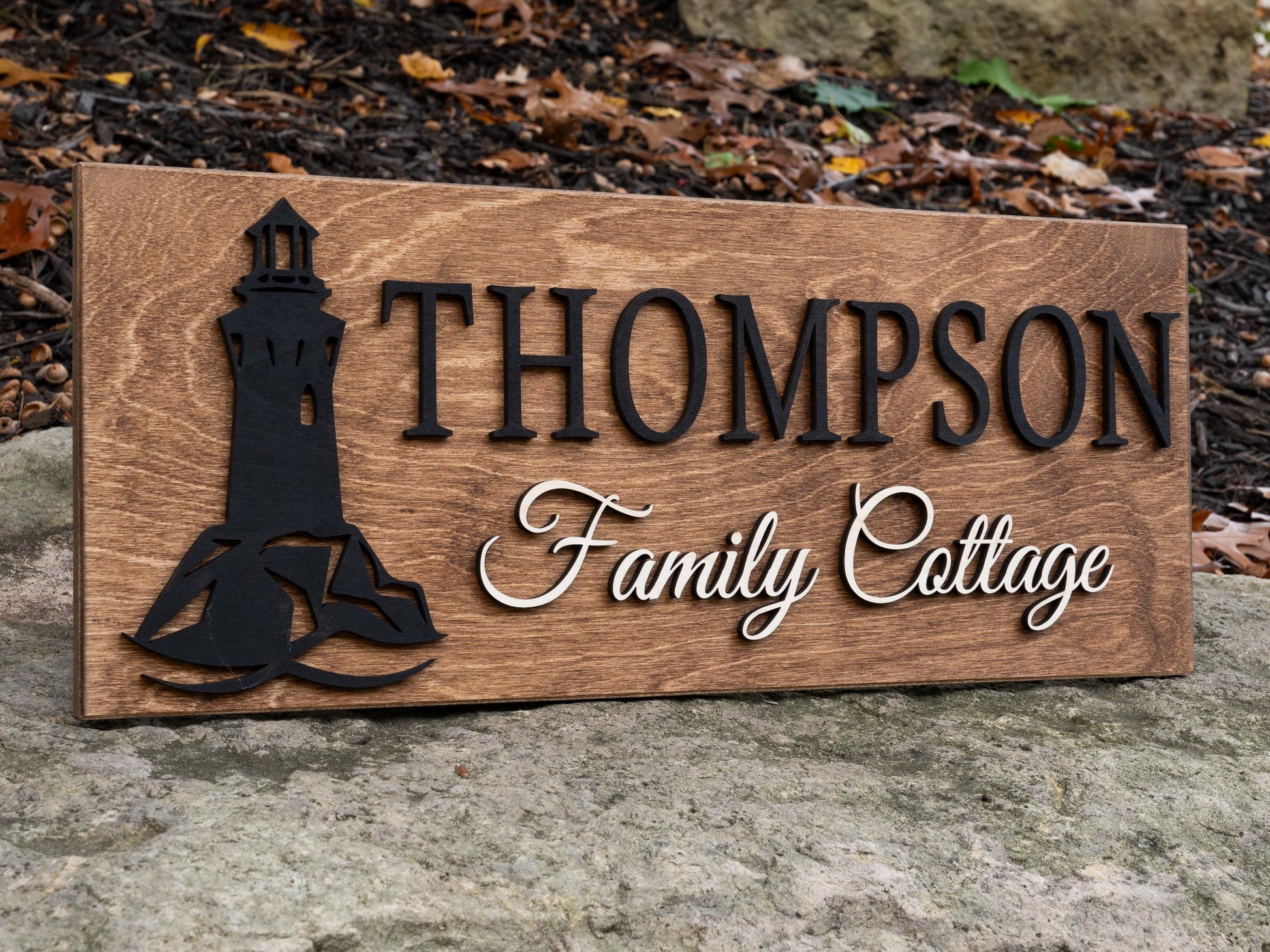 Custom Lighthouse Name Sign | Nautical Coastal Decor | Boat Decor | Custom Lake Decor | 3D Lake House Decor | Marina Wedding Beach Wedding