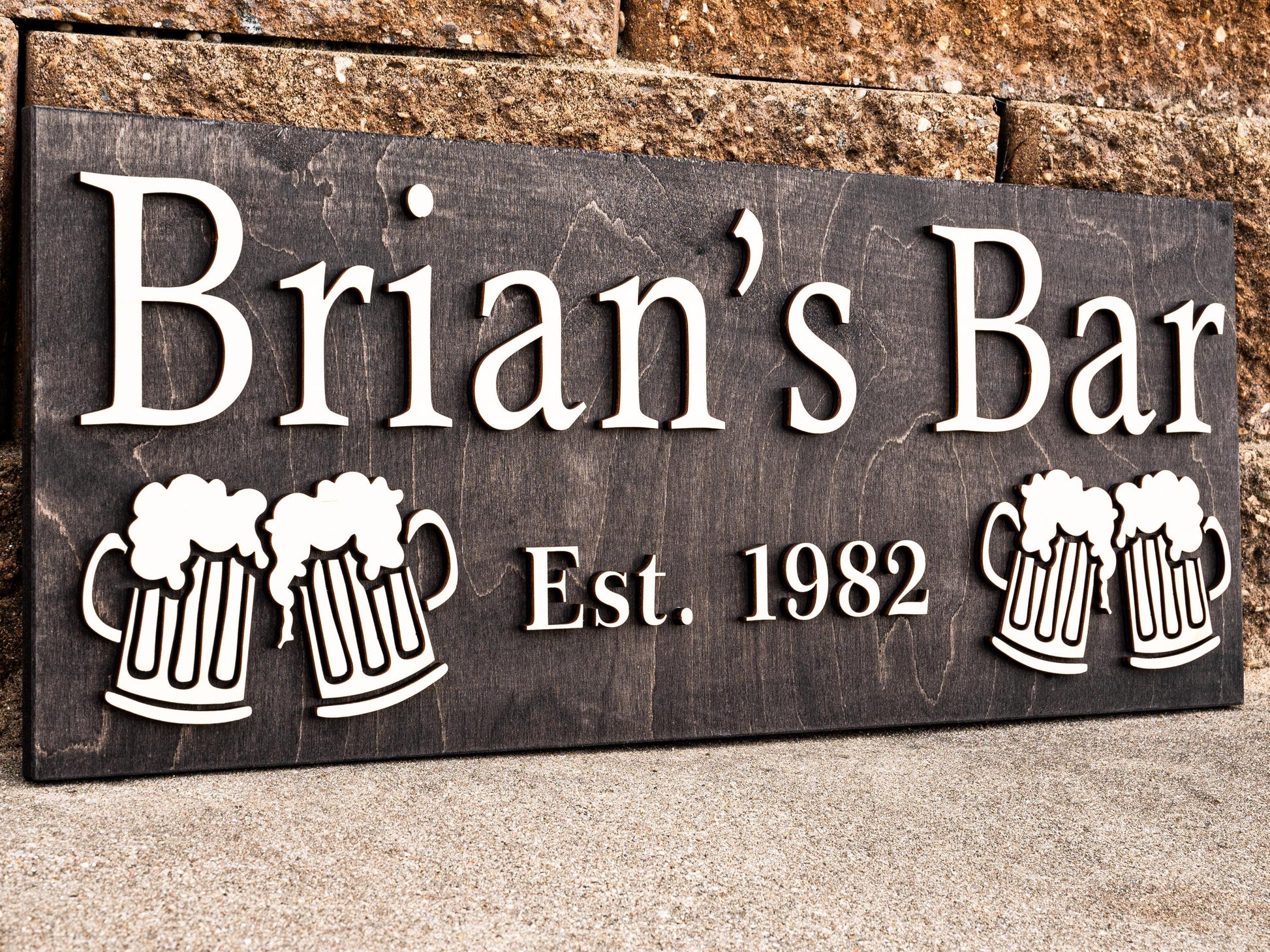 Personalized Bar Sign Wooden Sign Gift Custom Wood Sign Personalized Wood Sign Cabin Man Cave Pub Bar Decor Rustic Home Decor Basement Bar