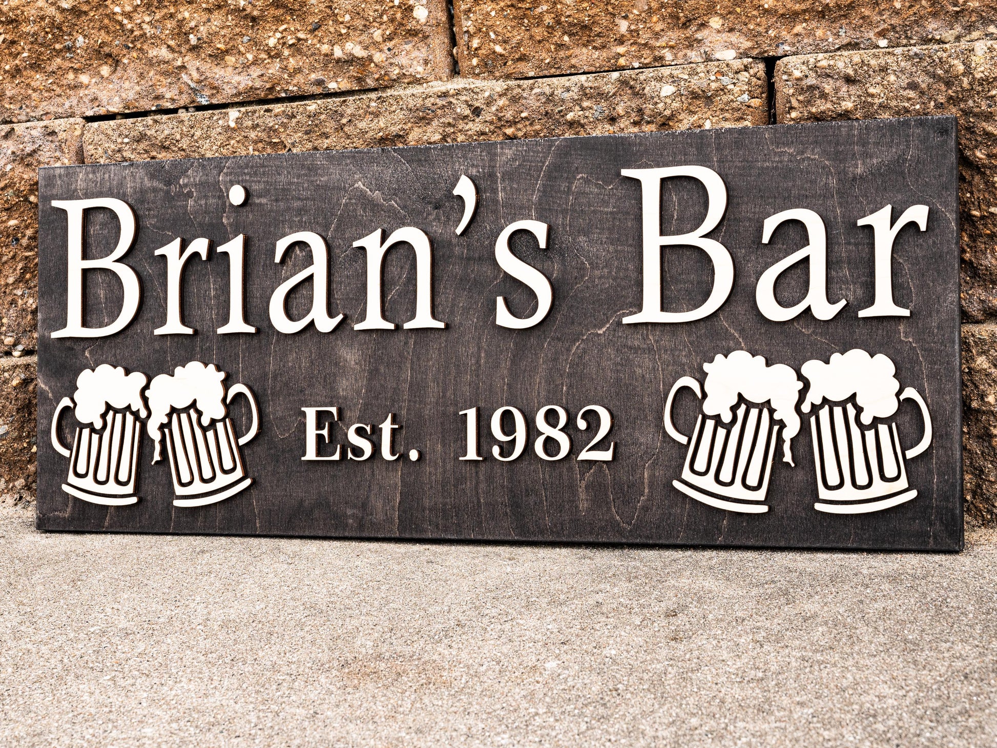 Personalized Bar Sign Wooden Sign Gift Custom Wood Sign Personalized Wood Sign Cabin Man Cave Pub Bar Decor Rustic Home Decor Basement Bar