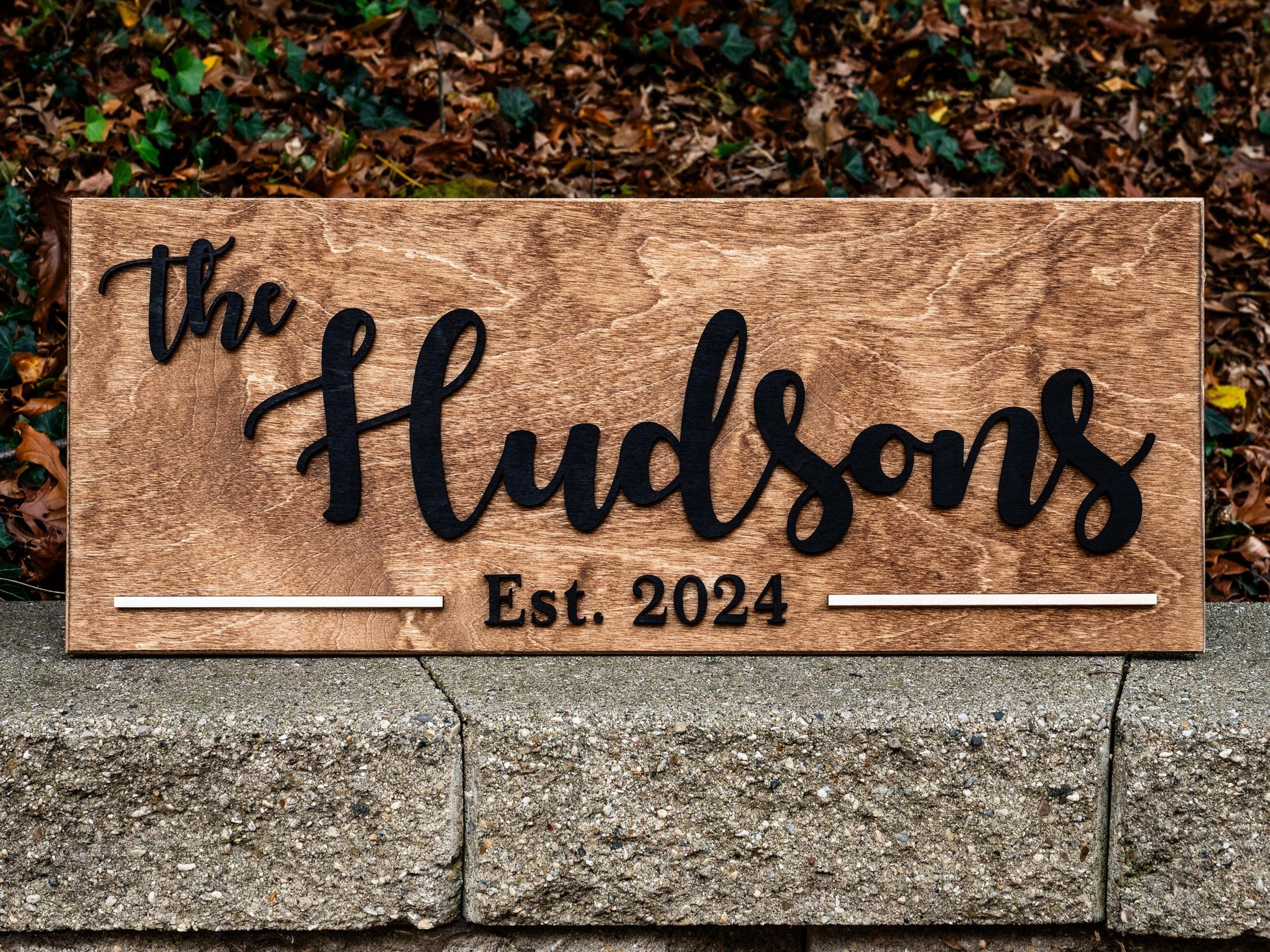 Personalized Wood Established Sign | Custom Family Last Name Sign, Wood Wedding Anniversary Gift, Personalized Wedding Sign Anniversary Gift