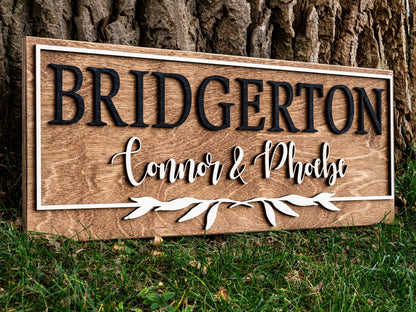 Floral Last Name Sign | Custom Wood Established Sign | Personalized Wedding Gift | Wedding Sign | 3D Sign Family Name Sign Anniversary Gift