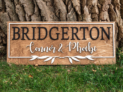 Floral Last Name Sign | Custom Wood Established Sign | Personalized Wedding Gift | Wedding Sign | 3D Sign Family Name Sign Anniversary Gift