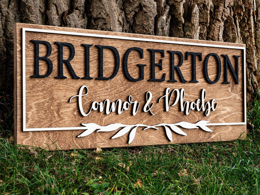 Personalized Wedding Gift | Floral Last Name Sign | 3D Wood Family Name Sign Anniversary Gift | Custom Wood Established Sign | Wedding Sign