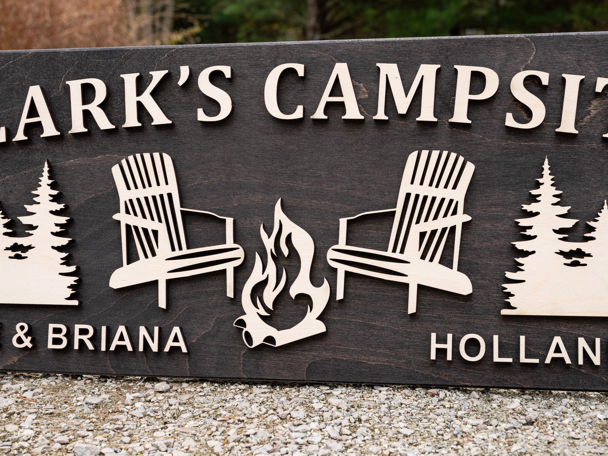 Family Name Campsite Sign | Last Name Sign | Custom Wood Campfire Sign | Personalized Camping Gifts | Fire Pit Sign Cabin Decor Camper Decor