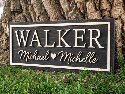 Last Name Established Sign | Gift for Couples | Personalized Wedding Gift Anniversary Gift | Bridal Shower Gift | Engagement Gifts Wood Sign