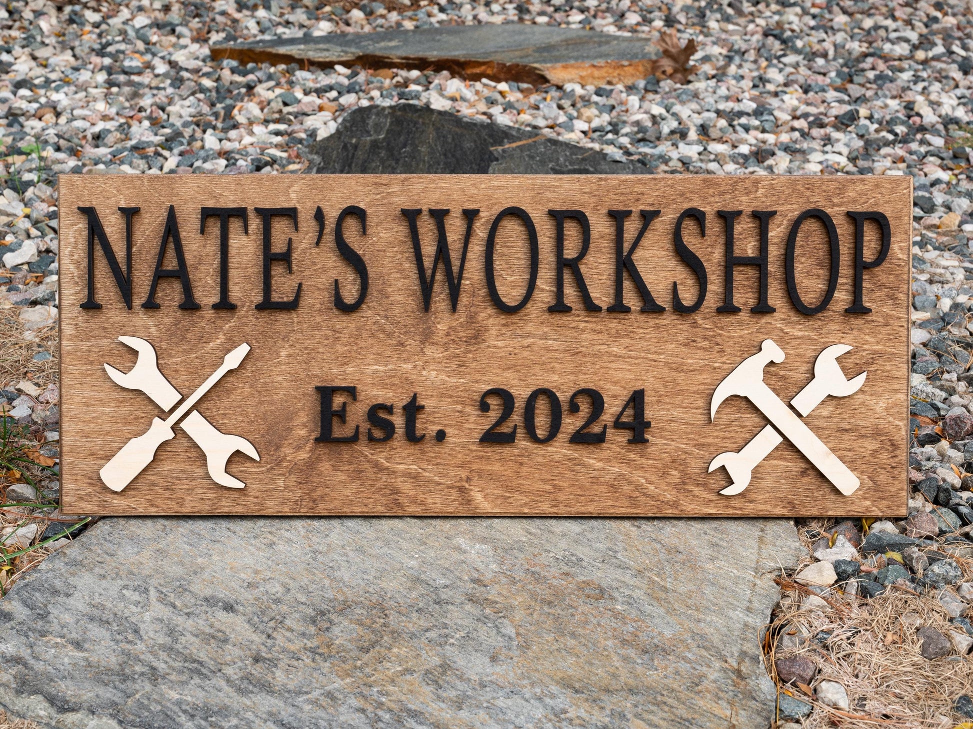 Custom Garage Sign Gifts for Men | Workshop Wood Sign Fathers Day Gift Gifts For Dad Husband Gift Wooden Shop Sign Personalized Man Birthday