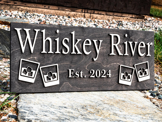 Man Cave Pub Bar Decor | Personalized Bar Cocktail Sign | Custom Wooden Sign Personalized Cabin Gift Rustic Home Decor Basement Bar Home Bar